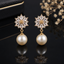 Pearl Floral Drop Earrings – Rs. 450