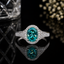 Ocean Blue Halo Crystal Ring – Rs. 2950