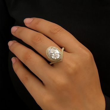 Pear-Cut Solitaire Ring – Rs. 850