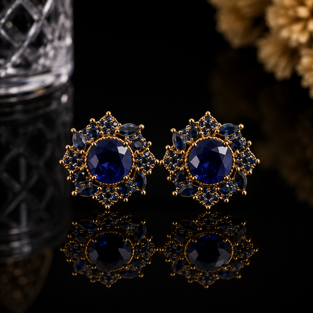 Blue Floral Earrings – Rs. 2450