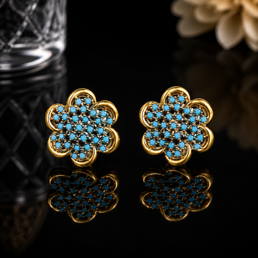 Turquoise Floral Earrings – Rs. 1650