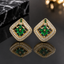 Emerald Floral Stud Earrings – Rs. 650
