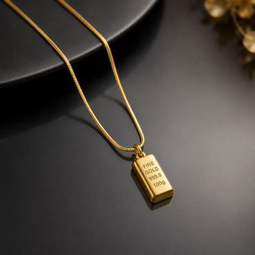 Gold Bar Pendant Necklace – Rs. 750