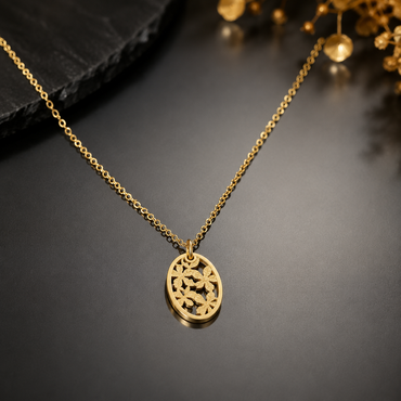 Gold Floral Pendant – Rs. 850