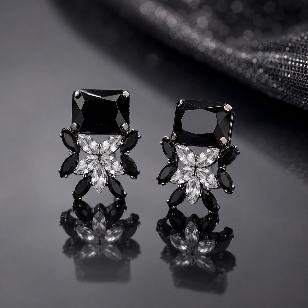 Aurora Crystal Floral Stud Earrings