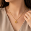 Gold Rose Flower Pendant Necklace