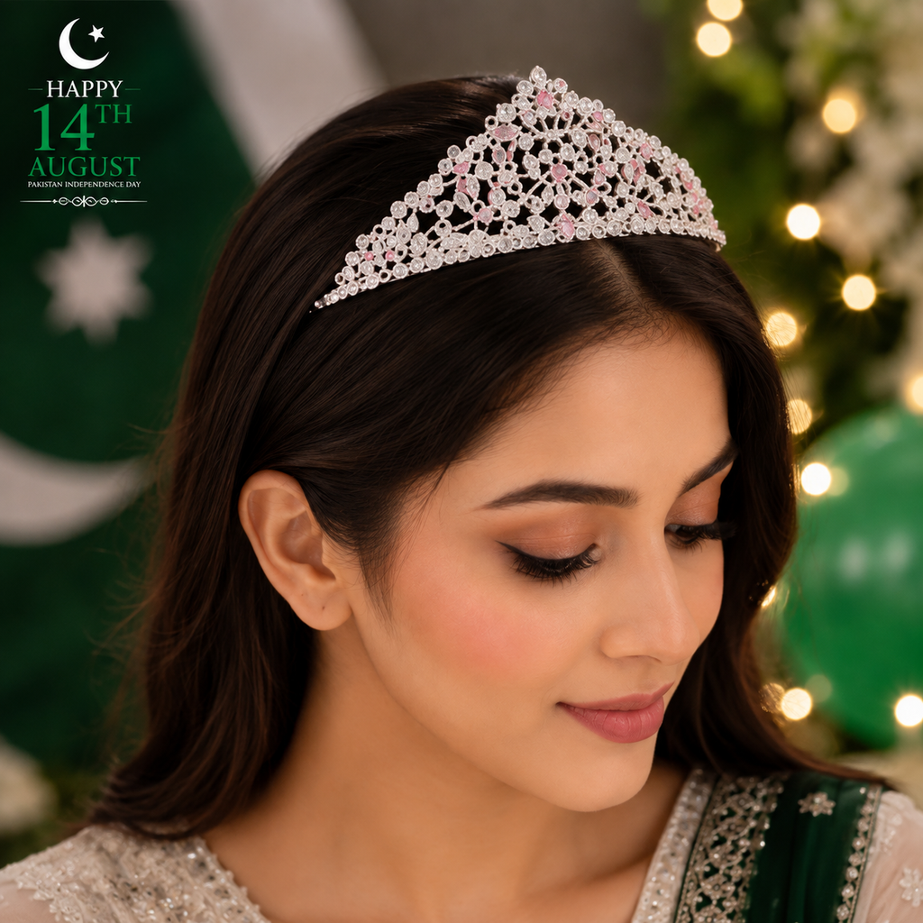 Elegant Crystal Floral Tiara