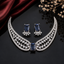Elegant AD necklace set with intricate openwork detailing, rectangular centerpiece and matching statement earrings