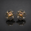 Sparkling Golden Floral Earrings