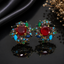 Sparkling Golden Floral Earrings