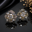 Sparkling Golden Floral Earrings