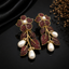 Floral Elegance Pearl Drop Earrings