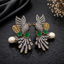 Exquisite Parrot Design Crystal Traditional Earrings with Pearl Drop