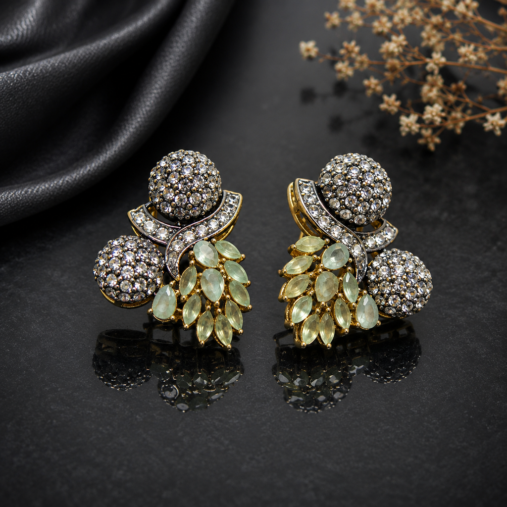 Radiant Gold-Plated Floral Cluster Traditional Earrings