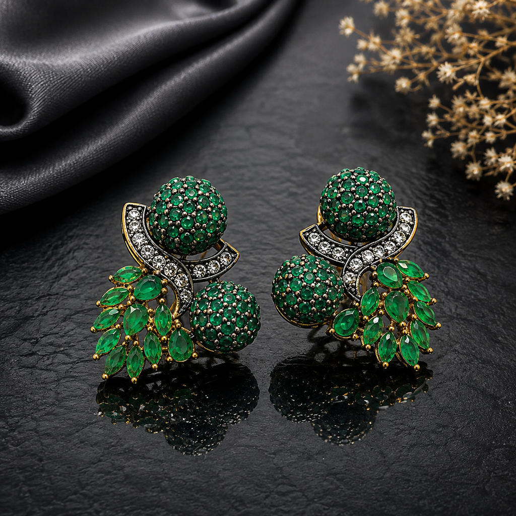 Radiant Gold-Plated Floral Cluster Traditional Earrings
