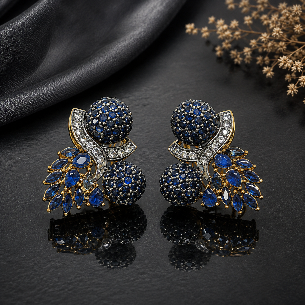 Radiant Gold-Plated Floral Cluster Traditional Earrings