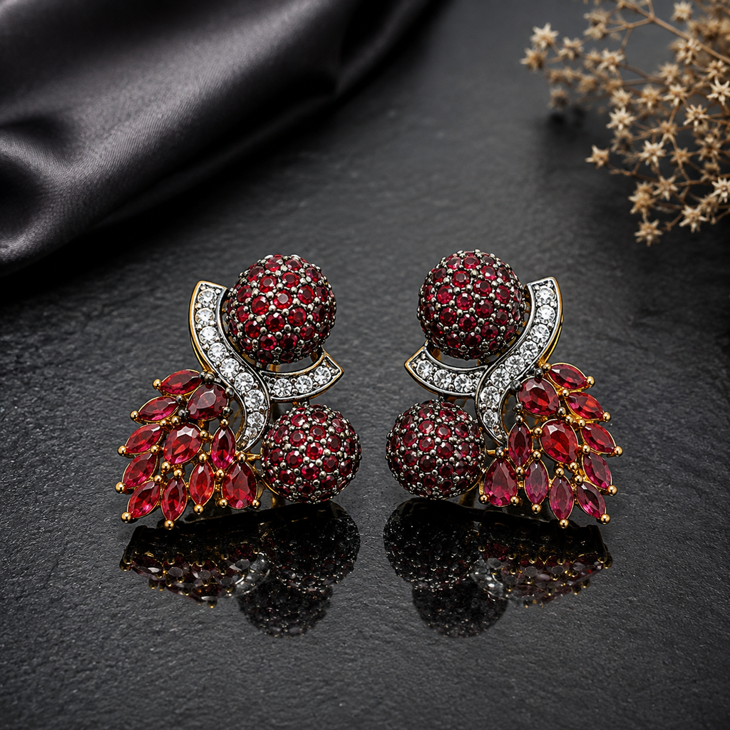 Radiant Gold-Plated Floral Cluster Traditional Earrings