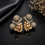 Radiant Gold-Plated Floral Cluster Traditional Earrings