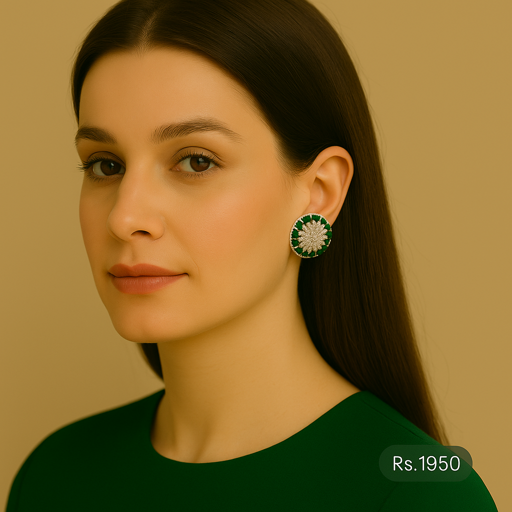 Floral Round Stud Earrings – Rs. 1,950