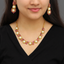 Gold-Plated Pearl & Ruby-Toned Necklace Set