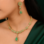 Mint Green & Gold-Tone Necklace Set with Earrings – Rs. 2950