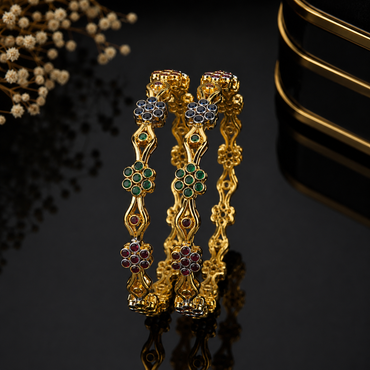Floral Crystal Bangles