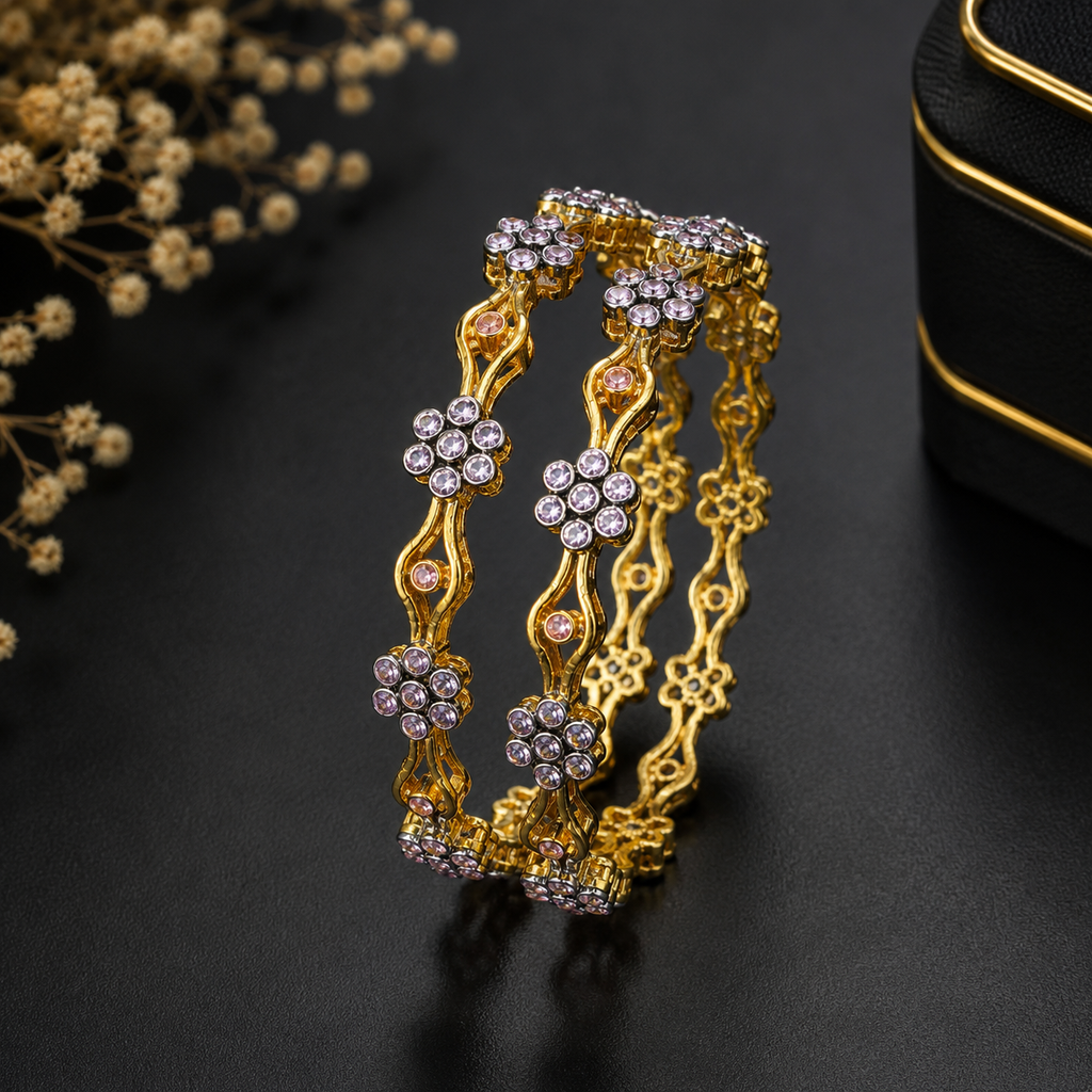 Floral Crystal Bangles
