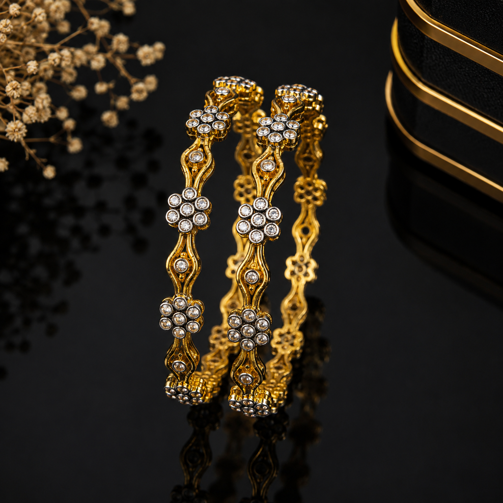 Floral Crystal Bangles