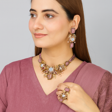 Multi-Style Rose Pink Set – Rs. 4950