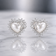 Heart Pearl Bow Halo Stud Earrings