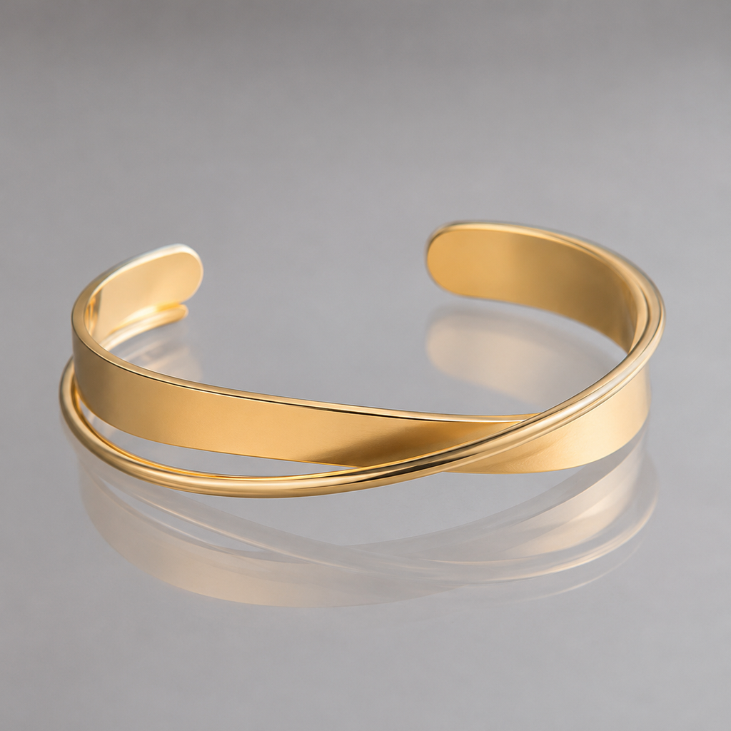 Gold Layered Cross-Over Cuff