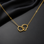 Interlocking Double Heart Necklace – Gold Tone