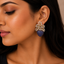 Royal Blue Strawberry Crystal Statement Earrings