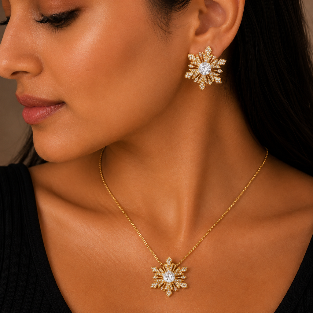 Snowflake AD Pendant Set – Rs. 850