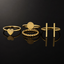 Mixed Shapes Stacking Ring Set – Gold Tone
