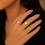 Mixed Shapes Stacking Ring Set – Gold Tone