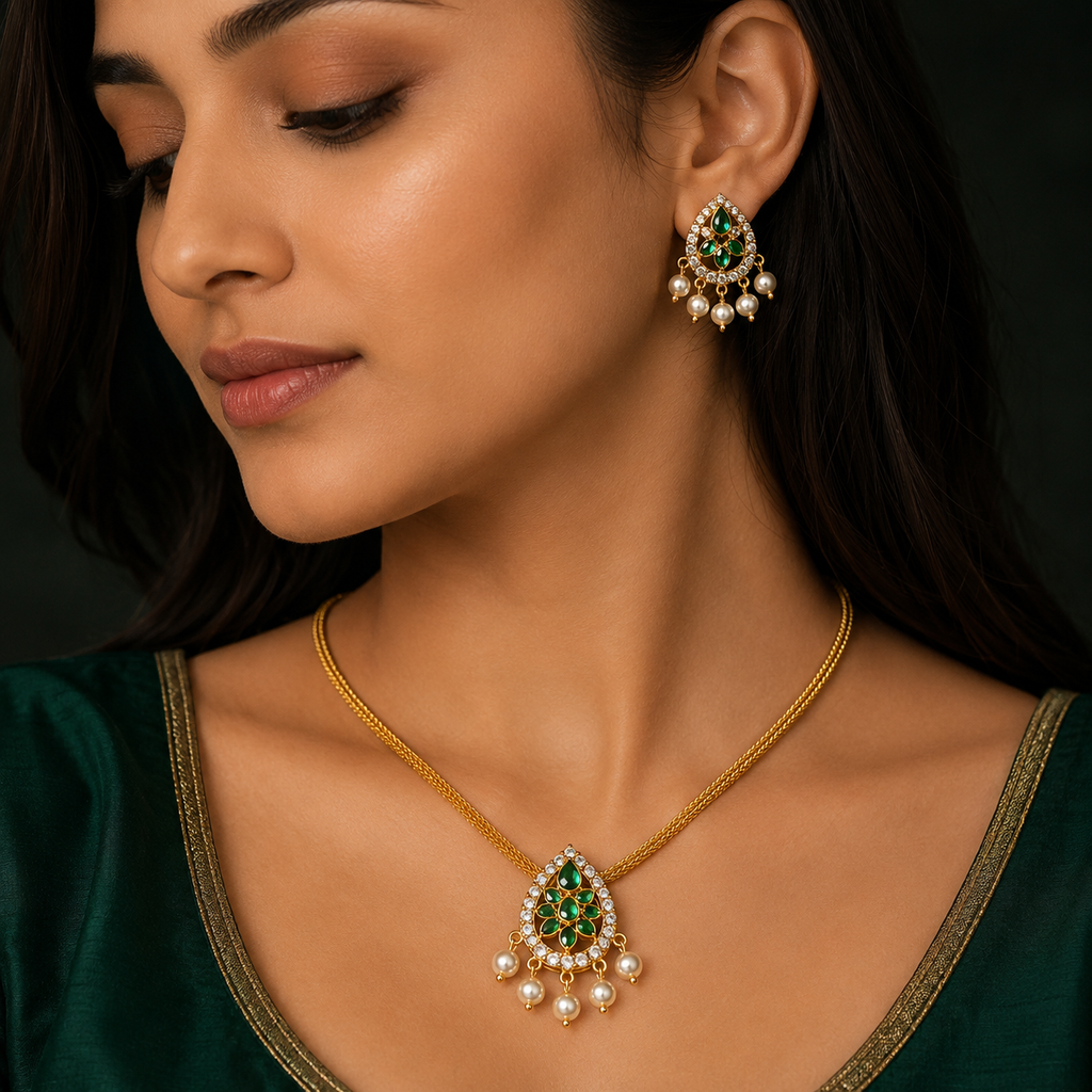 Emerald Necklace Set – Rs. 3,650