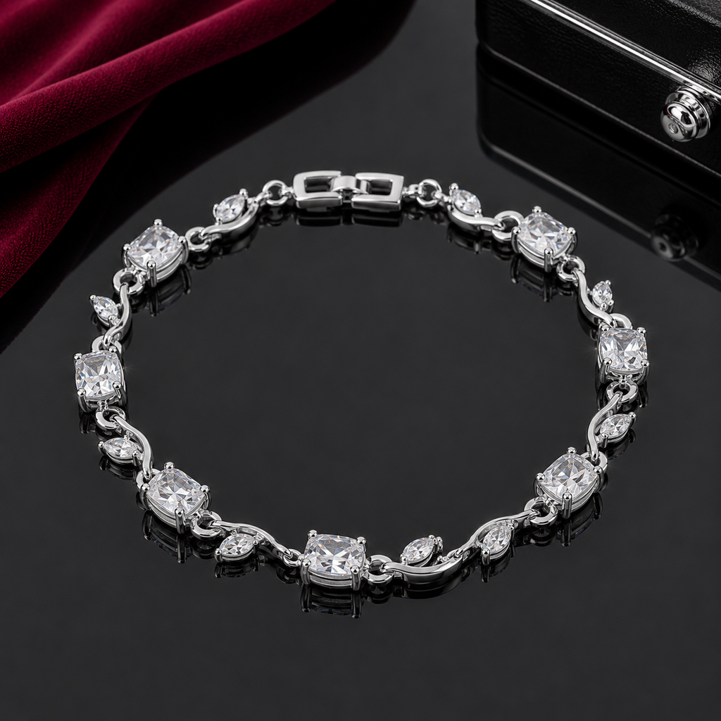 Elegant Tulip Cubic Zirconia Bracelet