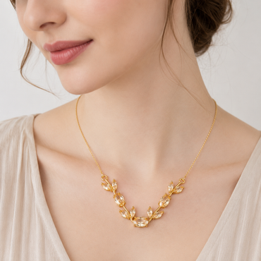 Crystal Gold-Plated Necklace – Rs. 1050