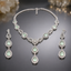 Mint Green Zircon Bridal Necklace Set with Teeka