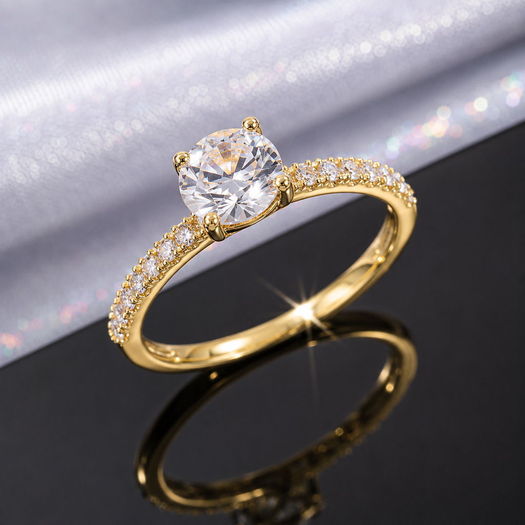 Classic Gold Solitaire Ring – Rs. 850