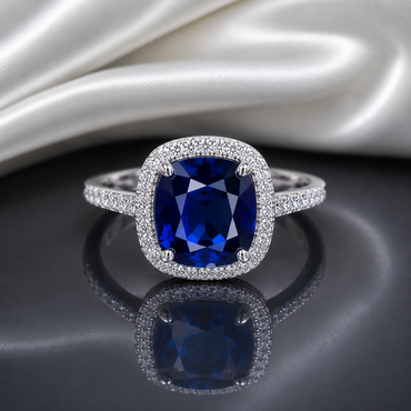 Royal Blue Halo Ring – Rs. 1750