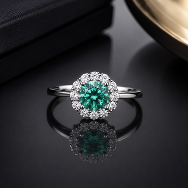 Emerald Halo Ring – Rs. 1450