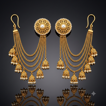 Filigree Jhumka Bahubali Earrings