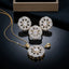 Gold-Tone Floral Cluster Jewelry Set - White/Silver CZ