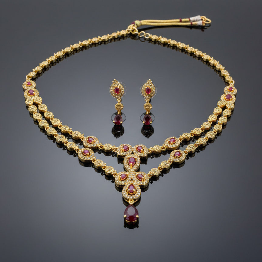 Crimson Regal Necklace Set