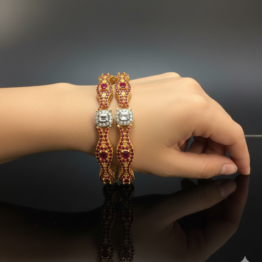 Ruby Traditional Bangles – Bridal Jewelry Pakistan