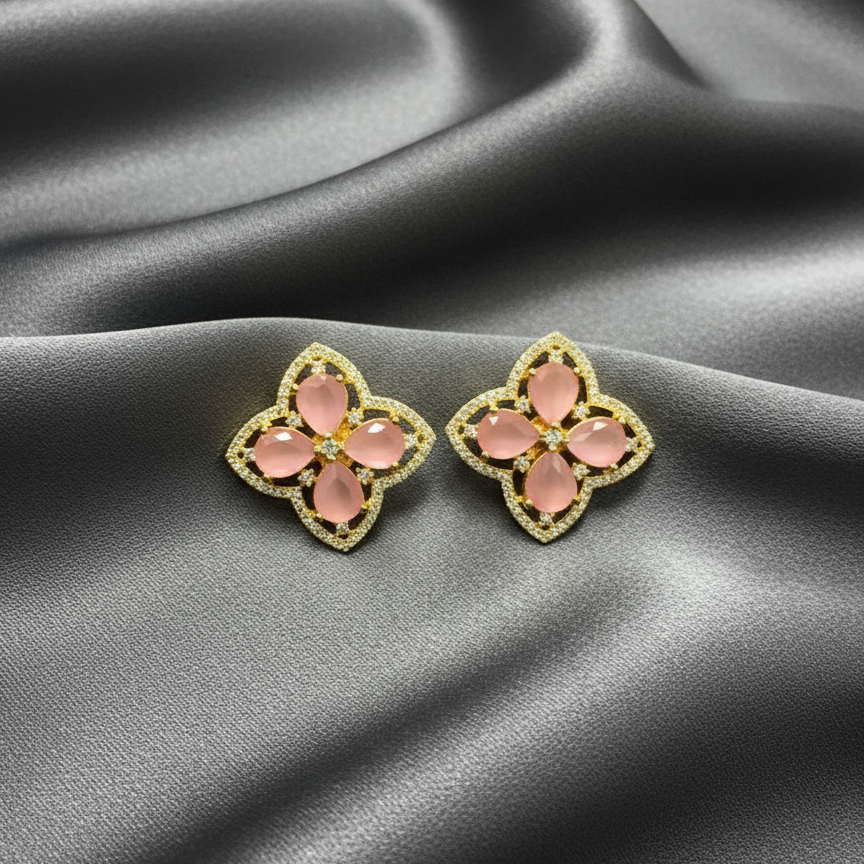 Destiny Blush Floral Stud Earrings