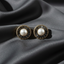 Destiny Pearl Obsidian Stud Earrings