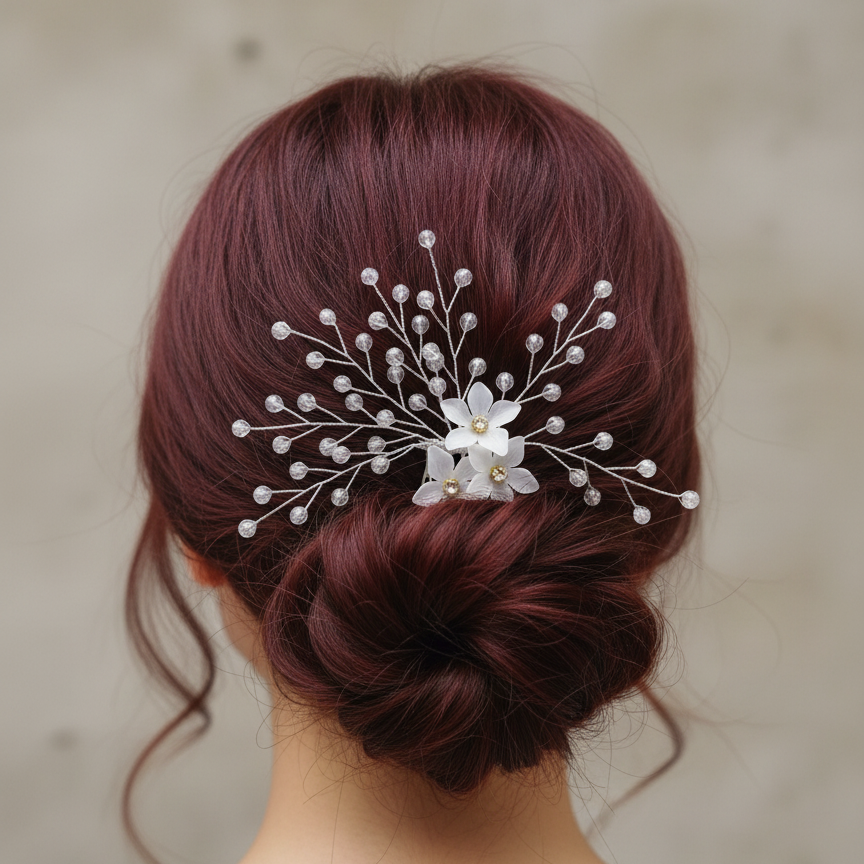 Destiny Floral Crystal Hair Comb